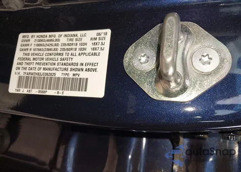 2018 Honda Cr-V Exl z USA, uszkodzony, nr VIN 7FARW2H83JE062625